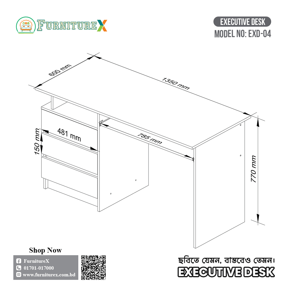 Executive Table Price In Bangladesh (04) 3 Executive Desk EXD 04 3