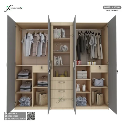 Luxurious Grey Board Almirah Ba37